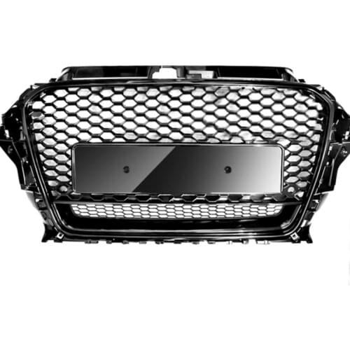 Honeycomb Grill Mesh Gloss Black for Audi A3/S3 8V 2014 2015 2016 RS3 Quattro Style Hex Mesh Front Bumper Hood Grille