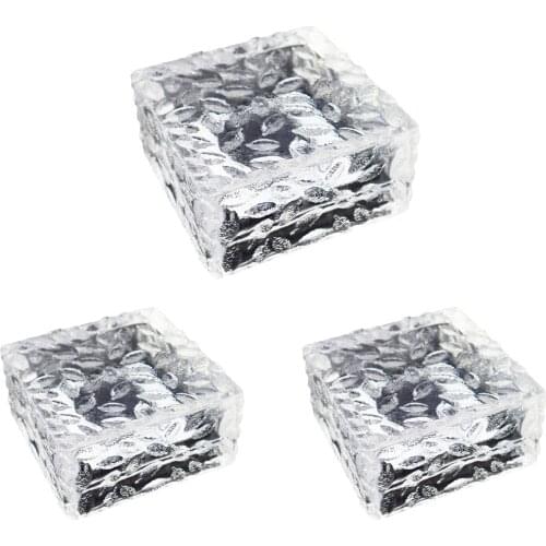 Solar Glass Brick Lights Path LED Lights Outdoor Ice Square Night Lamp for Garden Courtyard Pathway