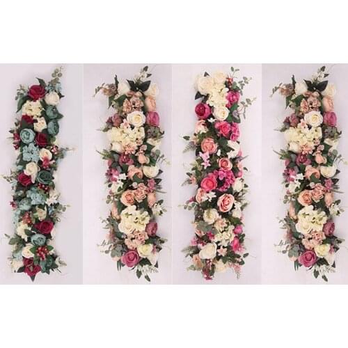 Wedding arch flower row floral artificial flowers wall wedding stage background Home decorative fake flower Commercial display