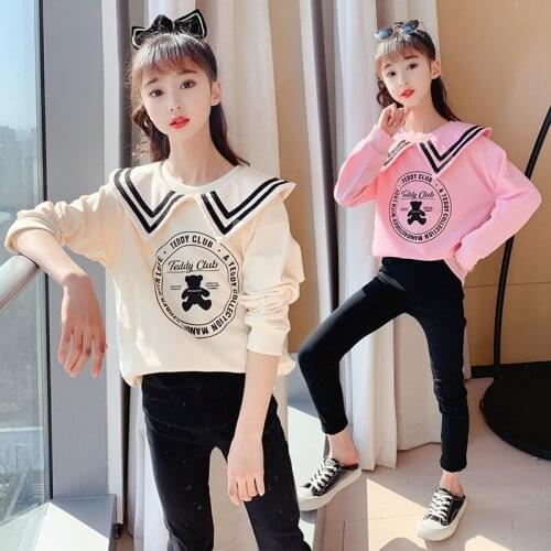 Girls' Hoodies Sweatshirts Babys Kids Outwear 2021 Spring Autumn Top Toddler Pullover Formal Sport Cotton Childrens Clothing