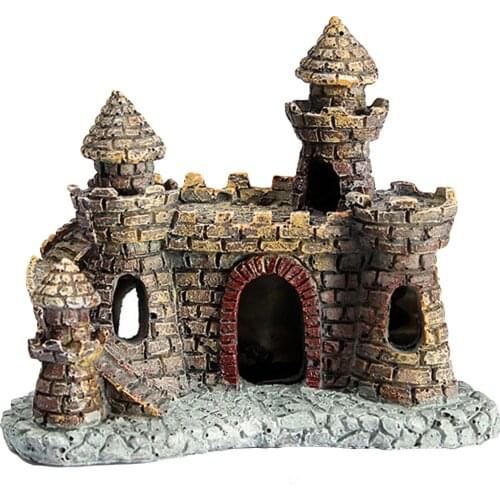 Aquarium Decoration Antique Resin Castle Fish Tank Hideaway Landscape Ornament For Aquarium, Fish Tank, Terrariums And More