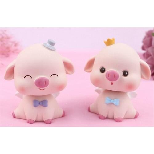 Shaking Head Pig Ornaments Exquisite Home Desktop Decoration Car Interior Decorations Accessories Dashboard Toys Girls Kid Gifts