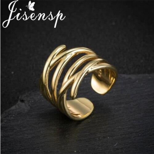 Jisensp Delicate Jewelry Staggered Geometric Irregular Womens Rings Girls Party Accessories Engagement Wedding Rings