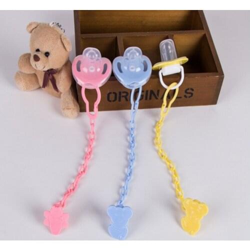 1pcs Cartoon Animals Shape Pacifier Rabbit Bear Clip Chain Holders+Pacifier Nipple Safe Silica gel for Baby Feeding Accessories