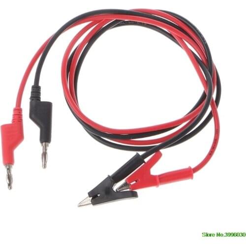 2 Pcs 4mm Red Black Banana Plug To Crocodile Alligator Clip Test Probe Lead Wire 1m