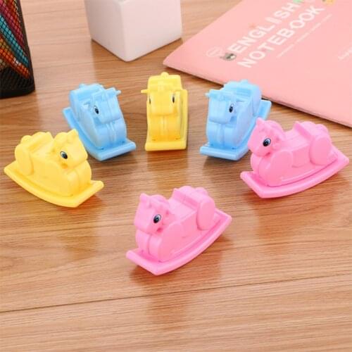 2PC Kawaii Kids Pencil Sharpener Cartoon Plastic Trojan Double Hole Pencil Sharpener Korea Stationery For Office School Supplies