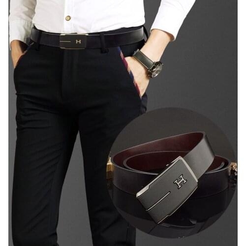 2021New Mens business casual Belt width product Belt mens genuine leather toothless automatic buckle cowhide belt Z letter