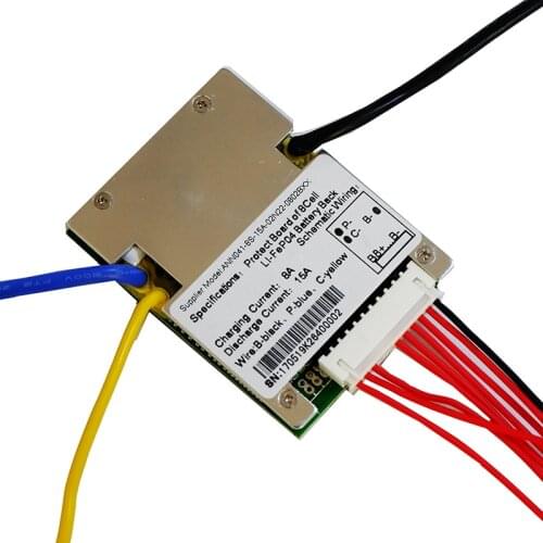 24V 15A LifePO4 battery BMS 8S 24V/25.6V 15 lifepo4 battery BMS For 24V 10Ah/15Ah LifePO4 battery pack size L70*W51.5*11mm