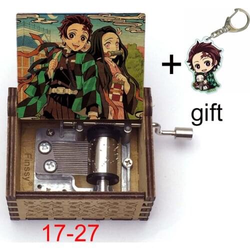 Anime Demon Slayer Kimetsu no Yaiba Qute tanjirou nezuko print gurenge music theme Hand Music Box cosplay fans gift props