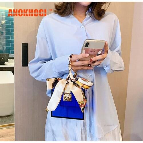 ANOKHOGI Fashion Mini Portable Female Transparent Jelly Shoulder Bag Metal Lock Square Handbag zx126