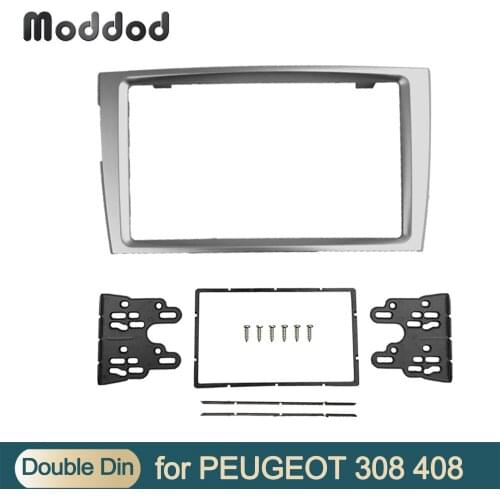 Stereo Fascia for Peugeot 308 2007-2013 Peugeot 408 2011+ Dash Double Din Car Radio FasciaTrim Installation Kit 2 Din Bezel