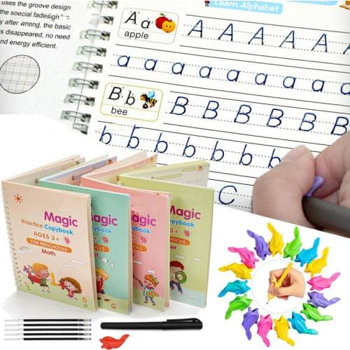 Childrens Calligraphy Copybook Magic 3D Repeatable Writing WordPad Workbook Childrens Calligraphy Letter Painting Workbook