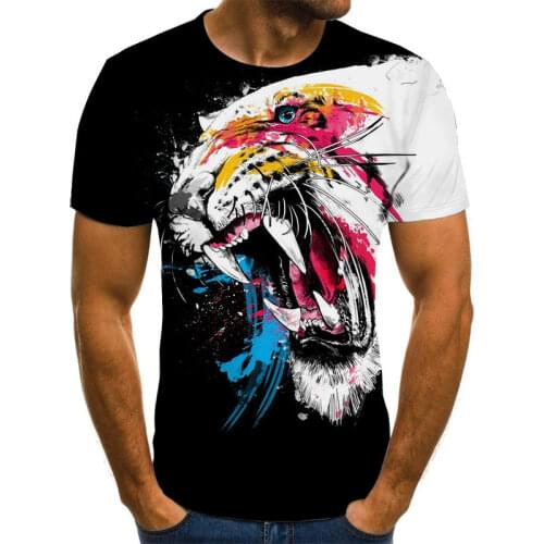 3D Printing animal tiger face mens t-shirt new loose lion casual majestic summer fashion shirt Harajuku oversized T 110-6XL6