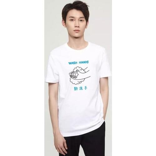 Cotton print T-shirt Men Women Short Sleeve O Neck Loose T shirt Summer Tee Shirt Tops