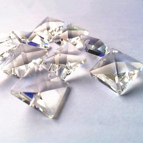 200pcs/lot 20mm Crystal Trimming Square Beads In 2 Holes DIY Wedding Chandelier Lamp Beads Putting Up The Christmas Trees