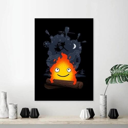 Walking Castle Anime Canvas Painting Art Print Poster Picture Wall Modern Minimalist Bedroom Living Room Decoration