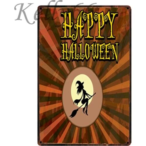 [ Kelly66 ] Happy Halloween Metal Sign Tin Poster Home Decor Bar Wall Art Painting 20*30 CM Size y-1846