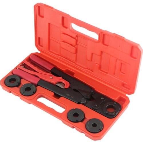PEX Pipe Crimping Tool Kit for Crimp Jaw Sets 3/8",1/2",5/8",3/4",1" with PEX Pipe Cutters Suitable for All US F1807 Standards