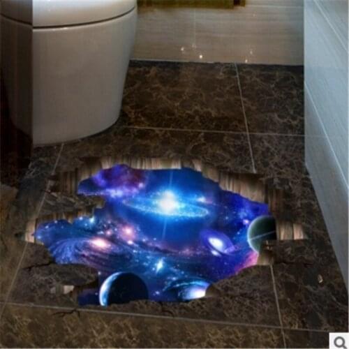 Creative 3D Brick Wall Universe Space Galaxy Floor Wall Sticker Kids Rooms Ceiling Roof Home Decoration Art Mural DIY Wallpaper