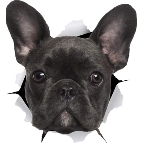 3D Black French Bulldog Sticker Dog Car Sticker Creative Decal for Wall Car Toilet Room Luggage Skateboard Laptop