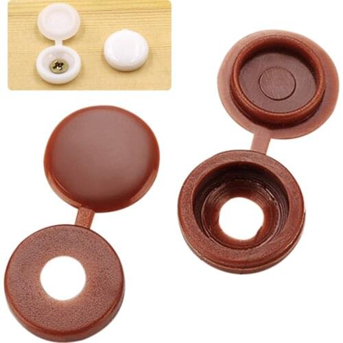 100pcs/Set Plastic Screw Cover Fold Caps For Universal Car Home Furniture Decor Hinged Screw Cover Caps Nuts Cover