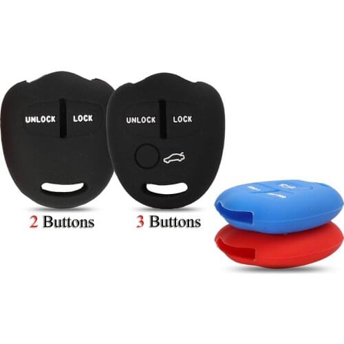 Kutery Silicone Rubber Car Key Case For Mitsubishi Outlander Pajero Lancer Car Cover Protecor 2/3Buttons Black Red DarkBlue