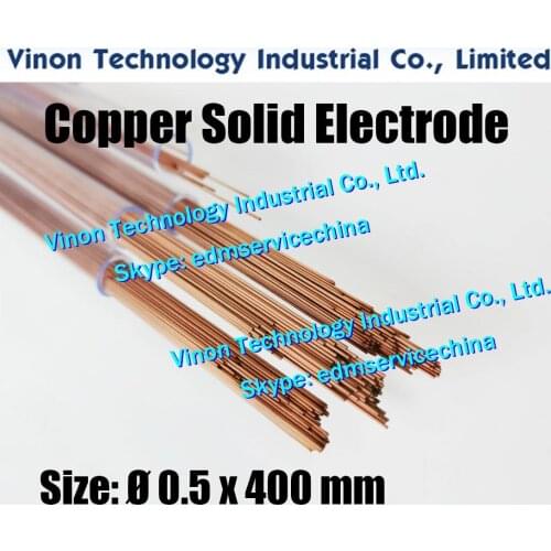 0.5x400MM Copper Solid Electrode (200pcs/lot),Copper Small Rod EDM Electrode Dia.=0.5mm Length=400mm used for Electric Discharge