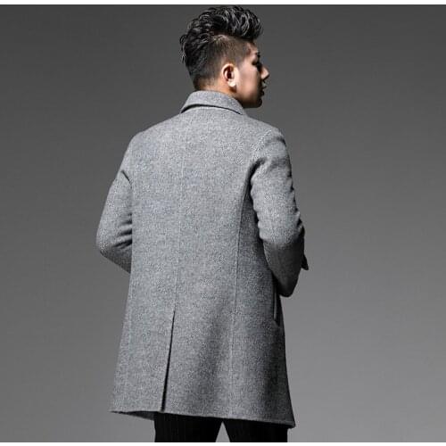Real Wool Coat Autumn Winter Jacket Men Double-side Woolen Coat Streetwear Mens Jackets and Coats Abrigo XCH19013 MY1432