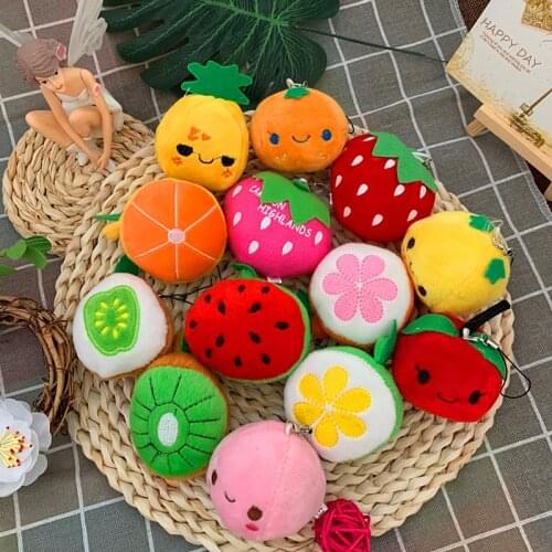 New Cute Cartoon simulation fruit dolls wedding toss colourful baby bed pendant Soothing doll Educational kids birthday gift