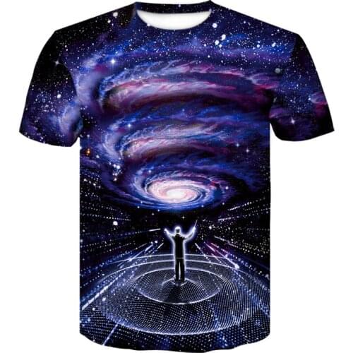 2020 New Summer Galaxy T shirt Starry Sky 3D Print T Shirts Fashion Short Sleeve Tops Psychedelic Streetwear Funny Galaxy Space