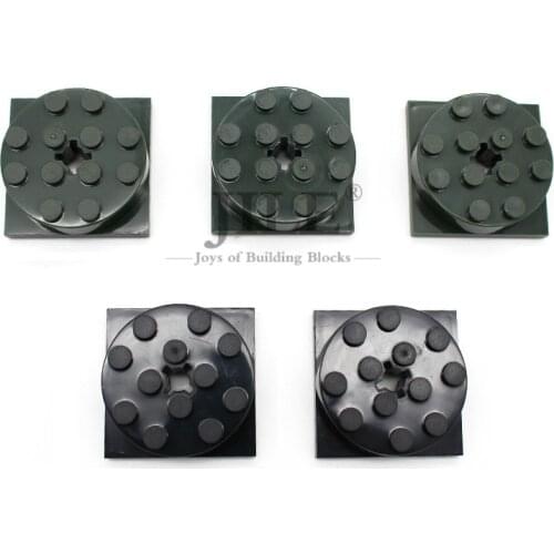 Moc Turntable 4x4x1 1/3 Top with Square Base Locking (87081 / 61485) 87081c02 DIY Building Blocks Bricks Compatible Assembles