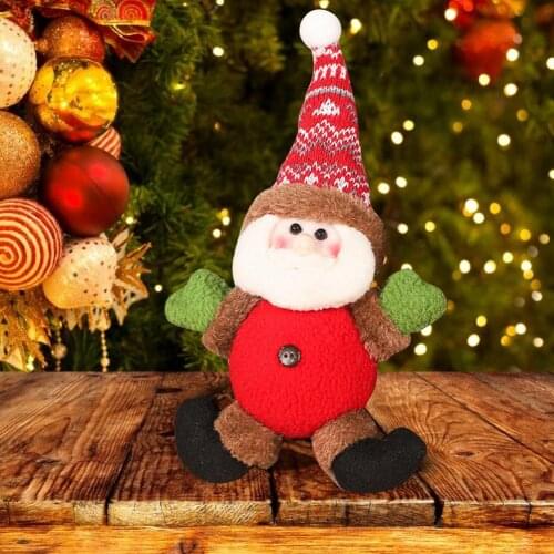 Christmas Doll Hanging Snowman Pendant With Light For Decoration Creative And Cute Old Man Snowman Elk Doll Pendant With Lights
