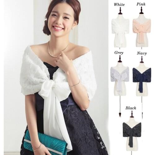 Sequins Rose Flower Shawls And Wraps Women Bolero Party Evening Prom Dress Cape Shrugs Chiffon Lace Wedding Bridal Bolero Cape