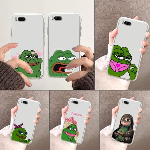 Frogs Party Sad Phone Case For Xiaomi Mi Max Note 3 A2 A3 8 9 9T 10 Lite Pro Ultra transparent painting hoesjes silicone bumper