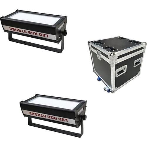 2pcs flightcase packed 1000W Strobe light 1000Pcs x1W High Brightiness RGB 3in1 led 8/15 Channels Bar Show DJ Disco strobe light