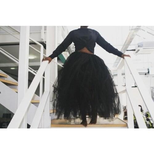 Dance Costume Fluffy Girl Women Tutu Black Skirts Ball Gown Photo Photograph Tulle Skirt Birthday Party Clothes Clothing Dress