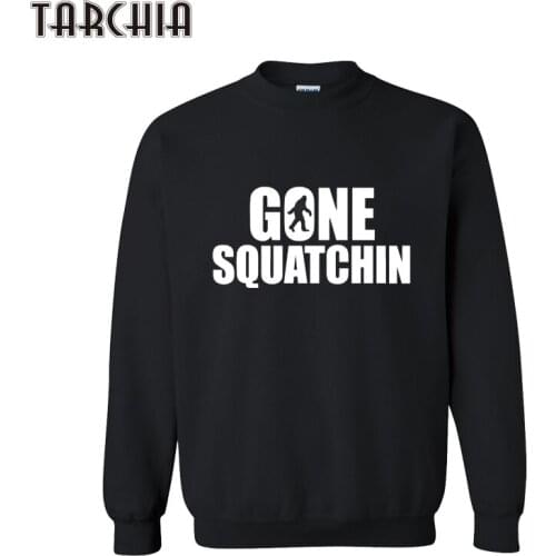 TARCHIA GONE SQUATCHIN Letter Print Sweatshirts 2021 Fashion Mens Long Sleeve Cotton Casual Hoodies Male Hip Hop Pullover Tops
