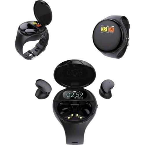 2 in 1 Adjustable TWS Bluetooth headset Bracelet Sport-Watch Earphone Smart-Wristband Earbud Heart-Rate with Monitor Pedometer
