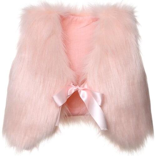 Winter Kids Girls Faux Fur Vest Baby Waistcoat Girl Xmas Coat Outwear Jacket Winter Children Girl Clothing Vests