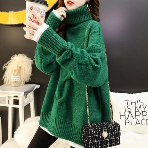 Winter Pullover Sweaters autumn Women New 2020 Turtleneck Female Oversize Knitted Korean Fashion Clothing Warm Tunic Long Sleeve