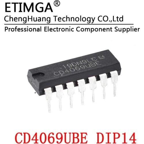 10PCS/LOT CD4069UBE Inverter DIP-14