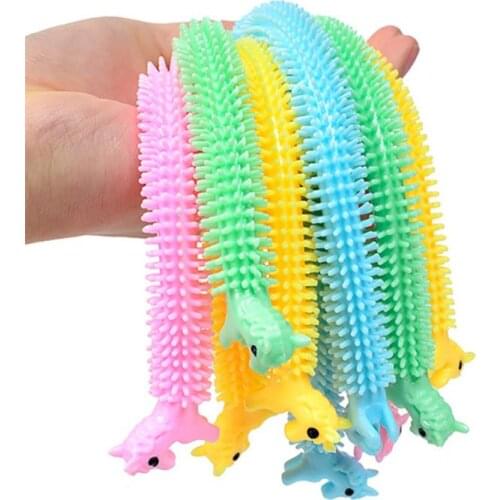 3pcs Worm Noodle Stretch String TPR Rope Anti Stress Toys String Fidget Autism Vent Toys