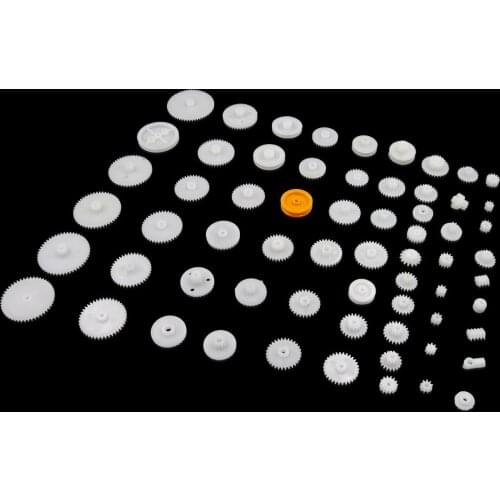 64pcs High Quality Plastic Shaft Single Double Layer Crown Worm Gears M0.5 For Robot DIY