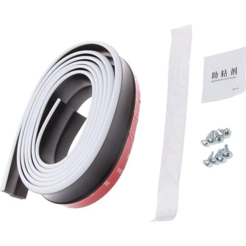 Car SUV 2.5M Black&White Car Front Bumper Body Guard Lip Spoiler Trim Strip