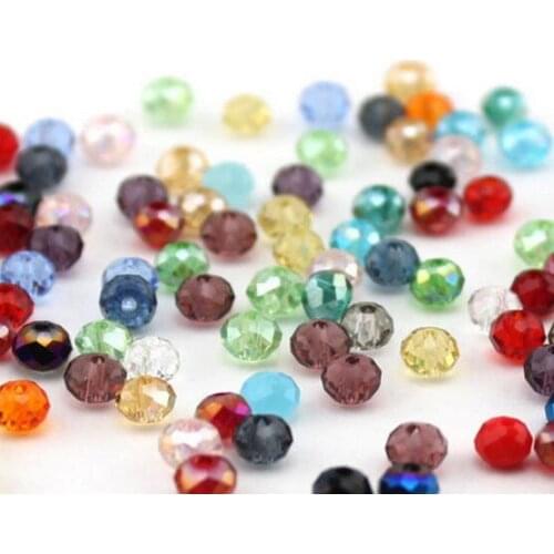 Fgh43or 10mm 200pcs/lot Mixed Glass Faceted Rondelle Beads spacer for bracelet crystal crystal