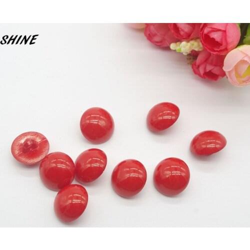SHINE Nylon Sewing Buttons Scrapbooking Round Red Single Hole 18mm Dia. 12PCs Costura Botones Decorate bottoni botoes