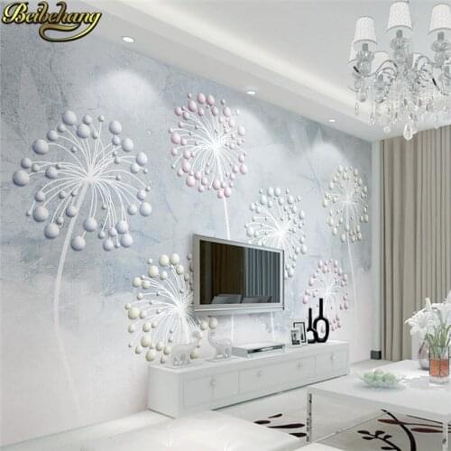 Beibehang large 3d mural wallpaper for living room tv background wall paper roll Planta diamonds flowers wallpaper for wall 3d