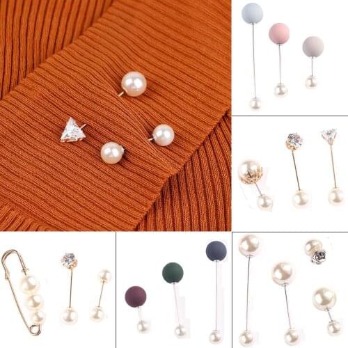 3Pcs/4Pcs Womens Fashion Brooch Set Pearl Brooch Pins Badge Sweater Coat Decorative Jewelry Pin Brooches for Women