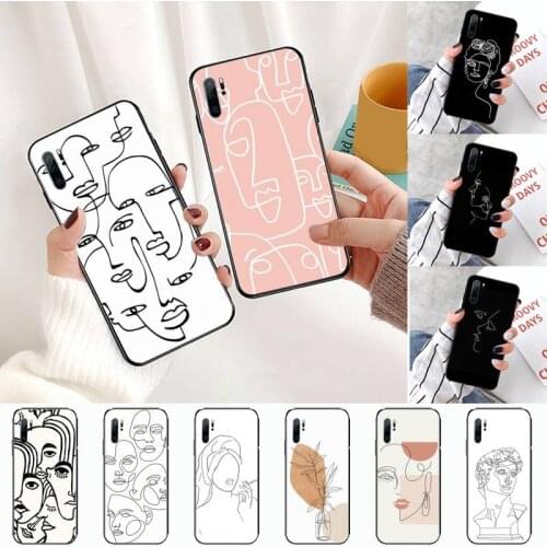 Abstract Line art painting Phone Case For Huawei P9 P10 P20 P30 Pro Lite smart Mate 10 Lite 20 Y5 Y6 Y7 2018 2019