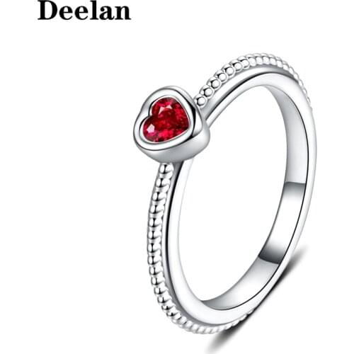 DEELAN romantic wedding heartshaped jewelry womens Austrian crystal Fashion ring for womens valentines day gift Drop shipping
